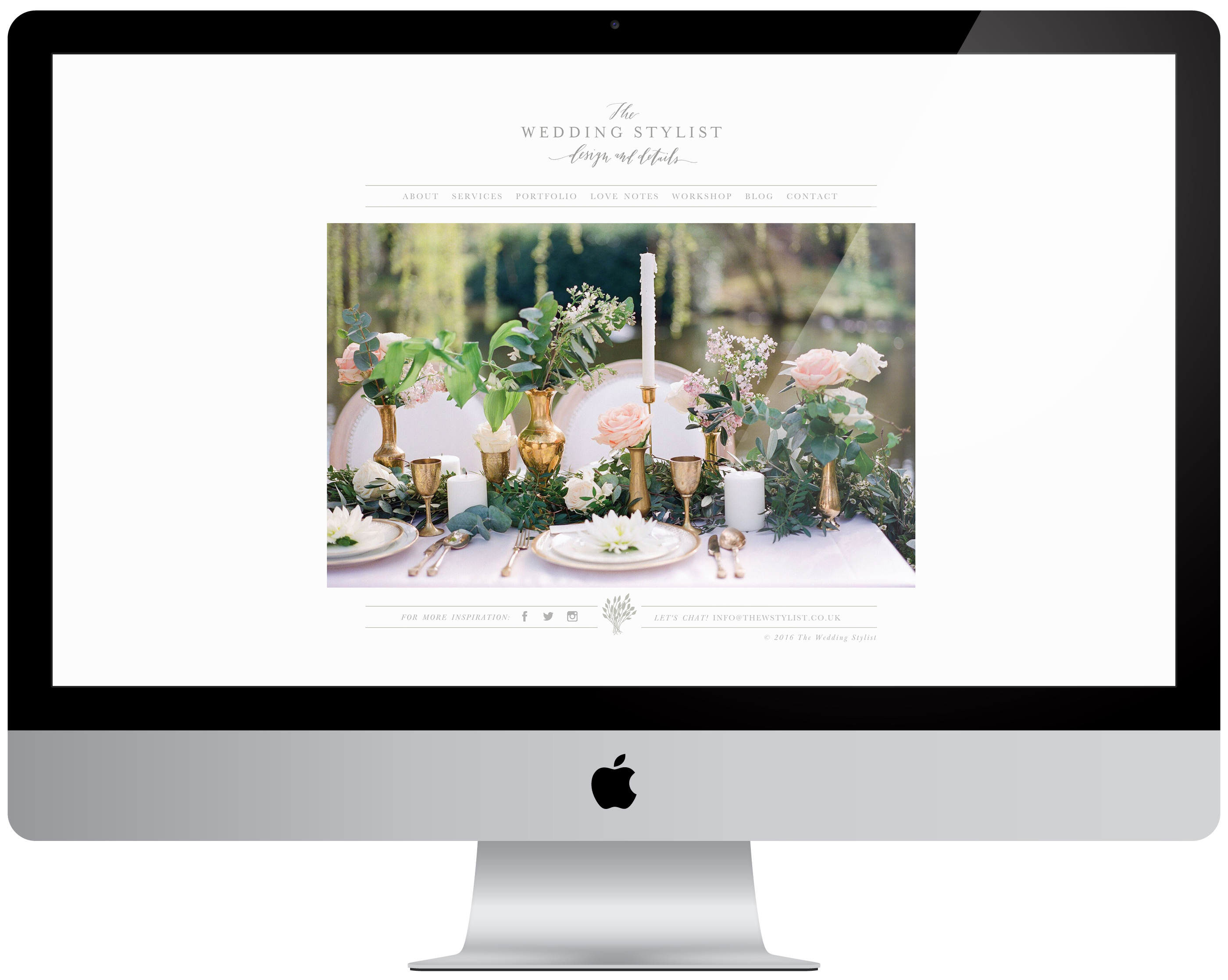 wedding stylist homepage by la happy design